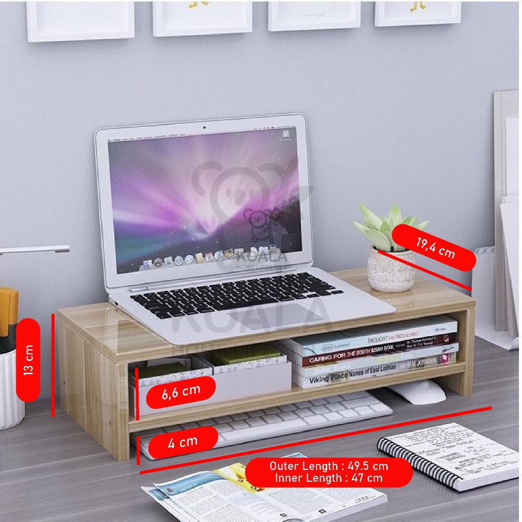 Koala Home Wooden Monitor Riser Stand/Ergonomic Laptop Stand/Desk Organizer Keyboard Storage