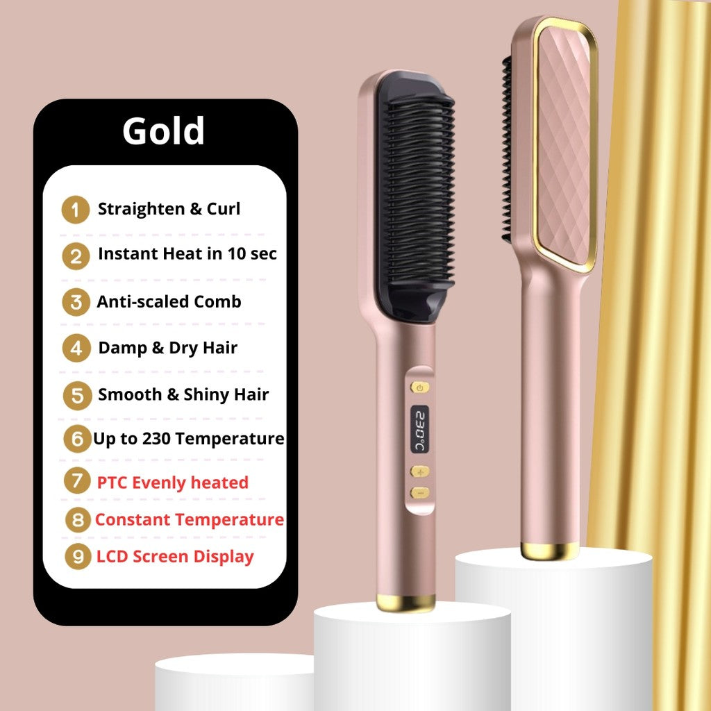 Koala Home Mini Hair Straightener/Hair Comb Straightener Comb Curler/ Wireless Hair Straightener WitNegative Ion