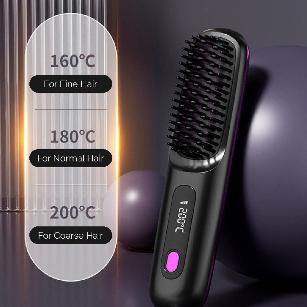 Koala Home Mini Hair Straightener/Hair Comb Straightener Comb Curler/ Wireless Hair Straightener WitNegative Ion