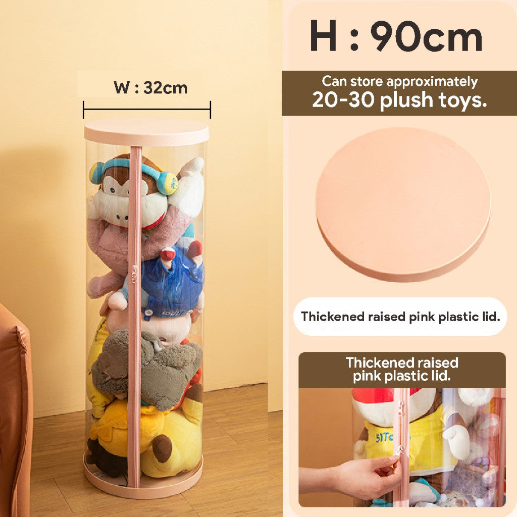 Koala Home Toy Storage/ Plush Doll Storage Box/ Toy Organizer Transparent PVC  Soft Toys Storage/  Dustproof Storage With Wheels