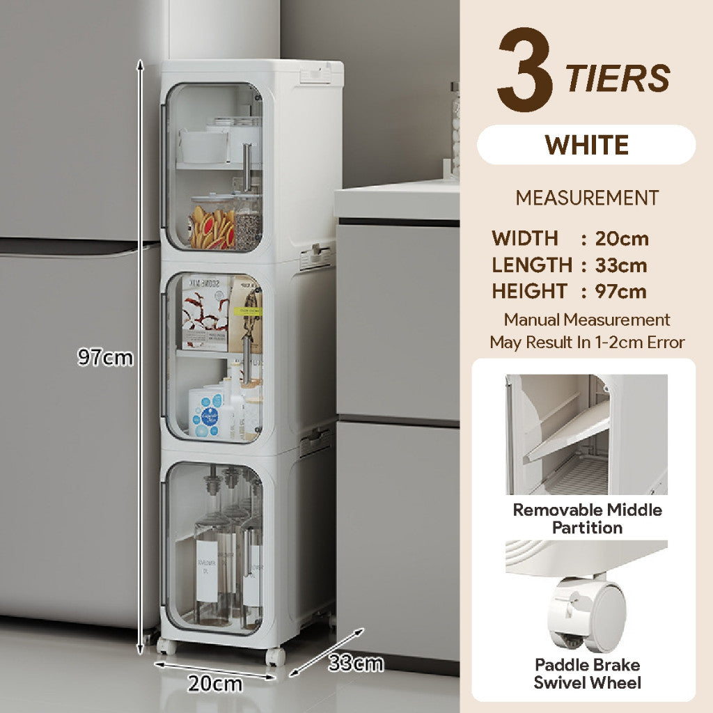 Koala Home Slim Cabinet/kitchen cabinet / Plastic Storage Drawers / kitchen Organizer Shelf Rack