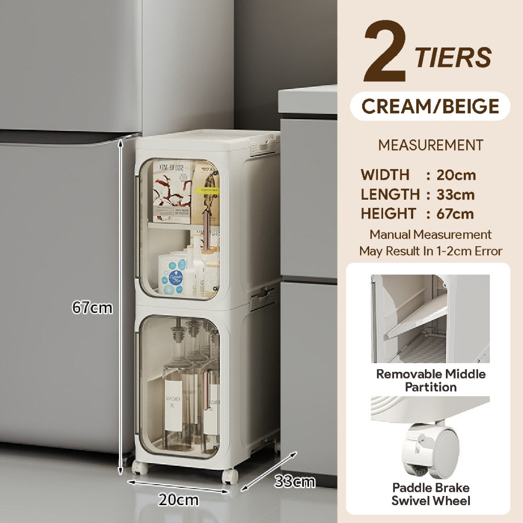 Koala Home Slim Cabinet/kitchen cabinet / Plastic Storage Drawers / kitchen Organizer Shelf Rack