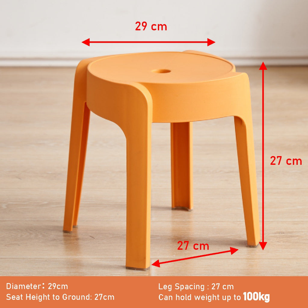 Koala Home Plastic Stool Chair/Stackable/Round Stool/High Stool/Nordic Minimalist Chair Thickened