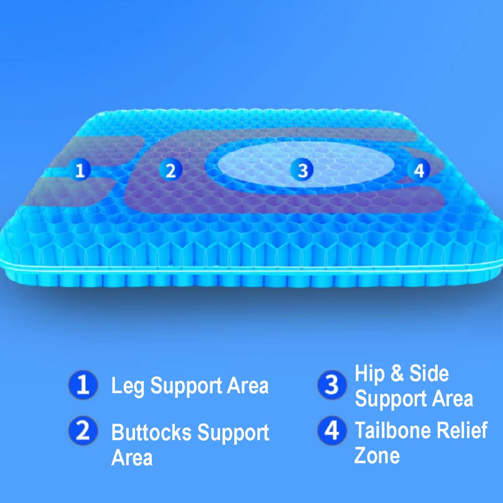 Koala Home Gel Seat Cushion / Lumbar Back Support / Chair & Car Cushion Pad / Egg Sitter