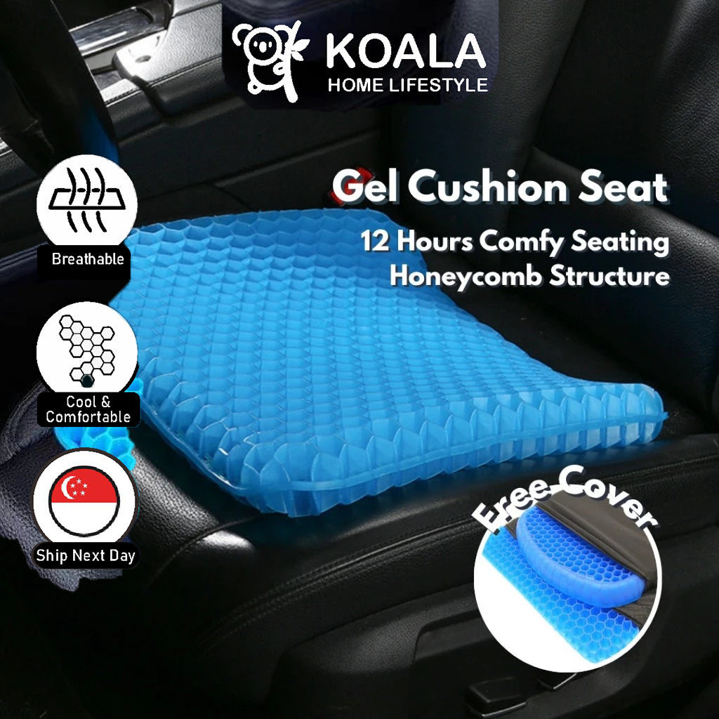 Koala Home Gel Seat Cushion / Lumbar Back Support / Chair & Car Cushion Pad / Egg Sitter