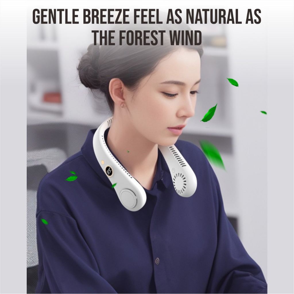 Koala Home Neck Fan Portable Fan Hanging USB Rechargeable Bladeless Fan Digital display 5 Speeds Adjustable