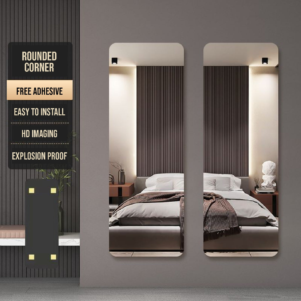 Koala Home HD Acrylic Soft Mirror - Shatterproof Full Body Mirror Self-Adhesive Non Perforated