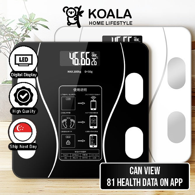 Koala Home Weighing Scale Digital Body Scale Scale Weight Scale LCD Display Tempered Glass Weigh Electronic