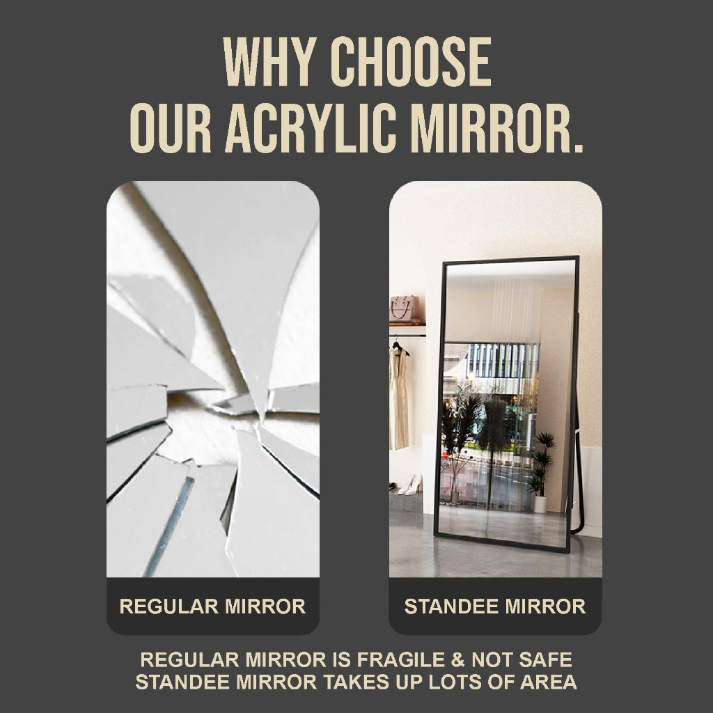 Koala Home HD Acrylic Soft Mirror - Shatterproof Full Body Mirror Self-Adhesive Non Perforated