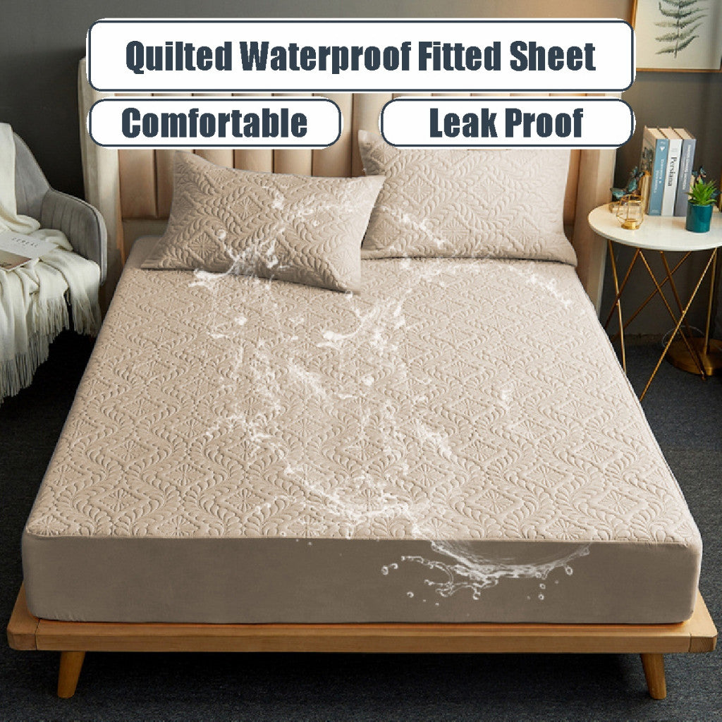 Koala Home Waterproof Mattress Protector Anti-mite Fitted Bedsheet Set Single/Super Single/Queen/King 4 Size Breathable