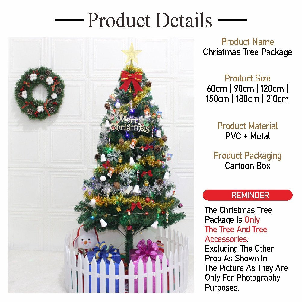 Koala Home Christmas Tree Gift Deluxe Indoor Pack Large Shopping hotel holiday decoration 60-210cm Xmas New Year