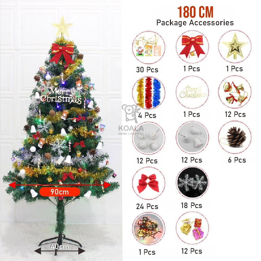 Koala Home Christmas Tree Gift Deluxe Indoor Pack Large Shopping hotel holiday decoration 60-210cm Xmas New Year