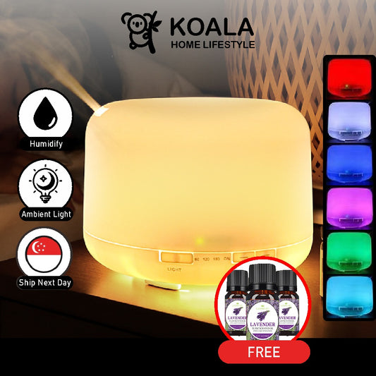 Koala Home Aromatherapy Humidifier Aroma Diffuser 8 LED Light  Ultrasonic USB Mute 500ML Christmas Gift