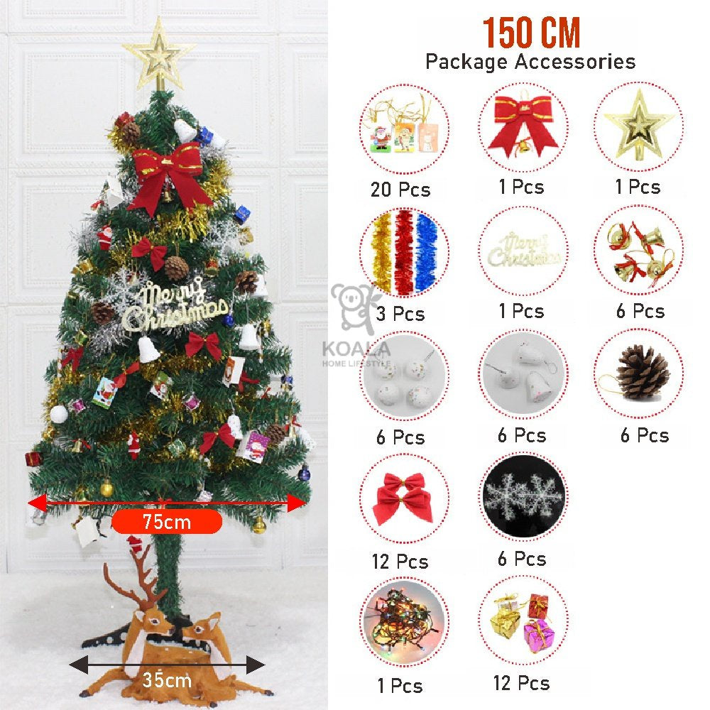 Koala Home Christmas Tree Gift Deluxe Indoor Pack Large Shopping hotel holiday decoration 60-210cm Xmas New Year