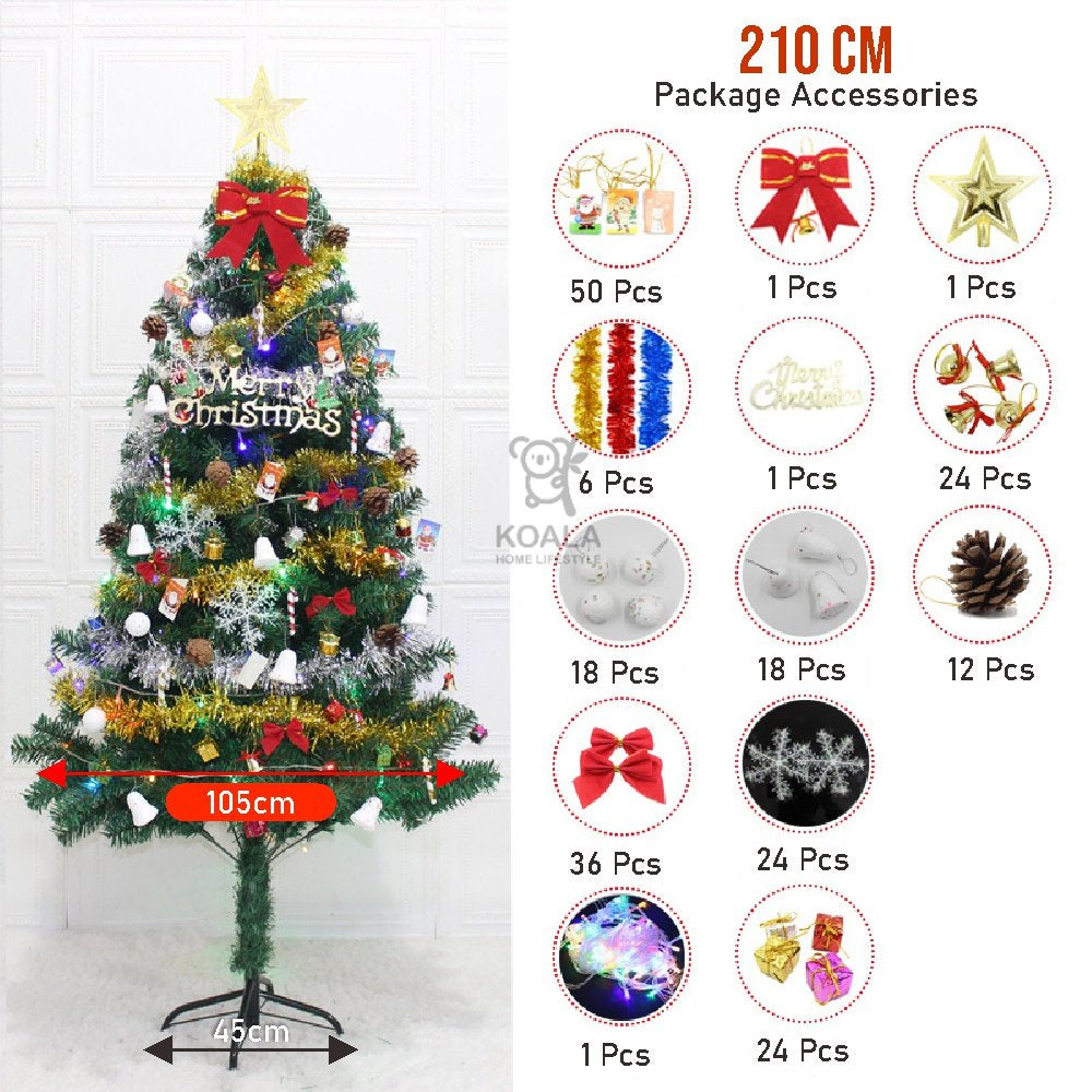 Koala Home Christmas Tree Gift Deluxe Indoor Pack Large Shopping hotel holiday decoration 60-210cm Xmas New Year