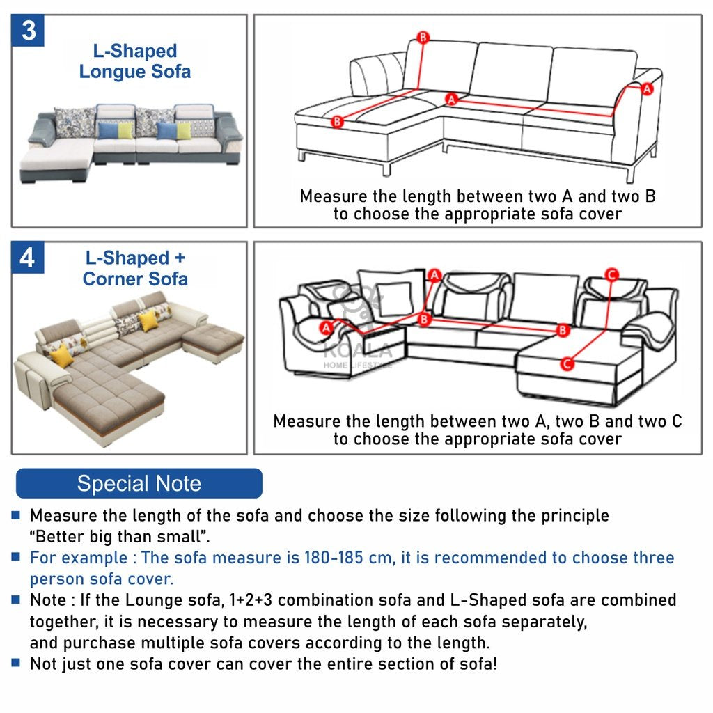 Koala Home Sofa Covers 1/2/3/4 Seater Protector Sofa Bed Cover Sofa Cover L Shape Cover Silky +FREE 1 Cushion