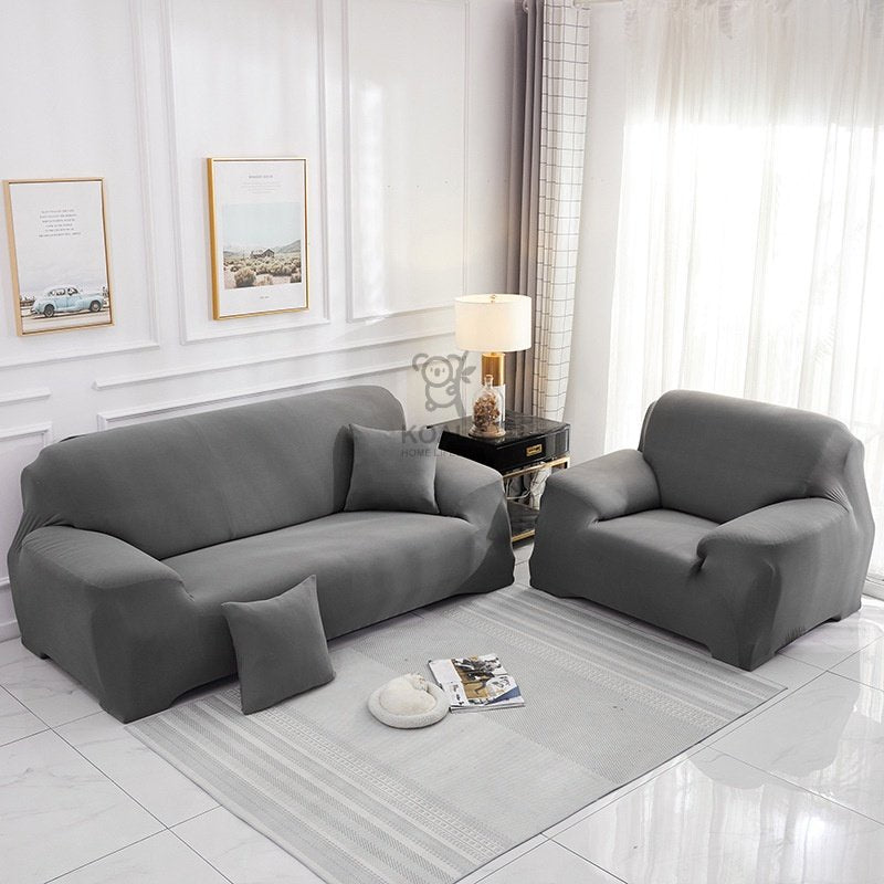 Koala Home Sofa Covers 1/2/3/4 Seater Protector Sofa Bed Cover Sofa Cover L Shape Cover Silky +FREE 1 Cushion