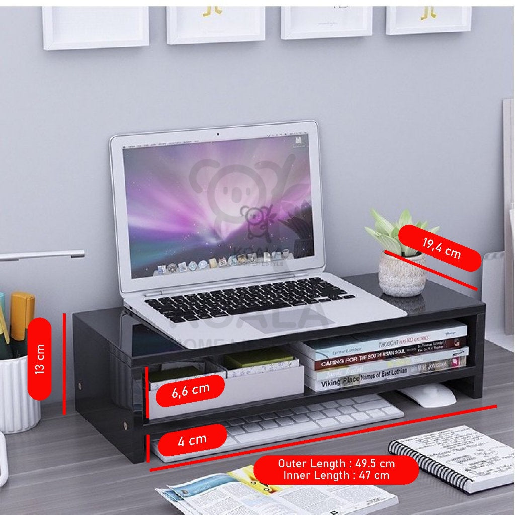 Koala Home Wooden Monitor Riser Stand/Ergonomic Laptop Stand/Desk Organizer Keyboard Storage