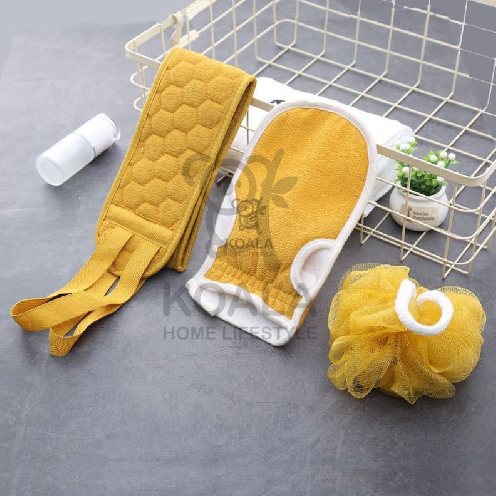 Koala Home Exfoliating Bathing Glove Bath Ball,bath Flower Back Scrub  3 Pcs/Set