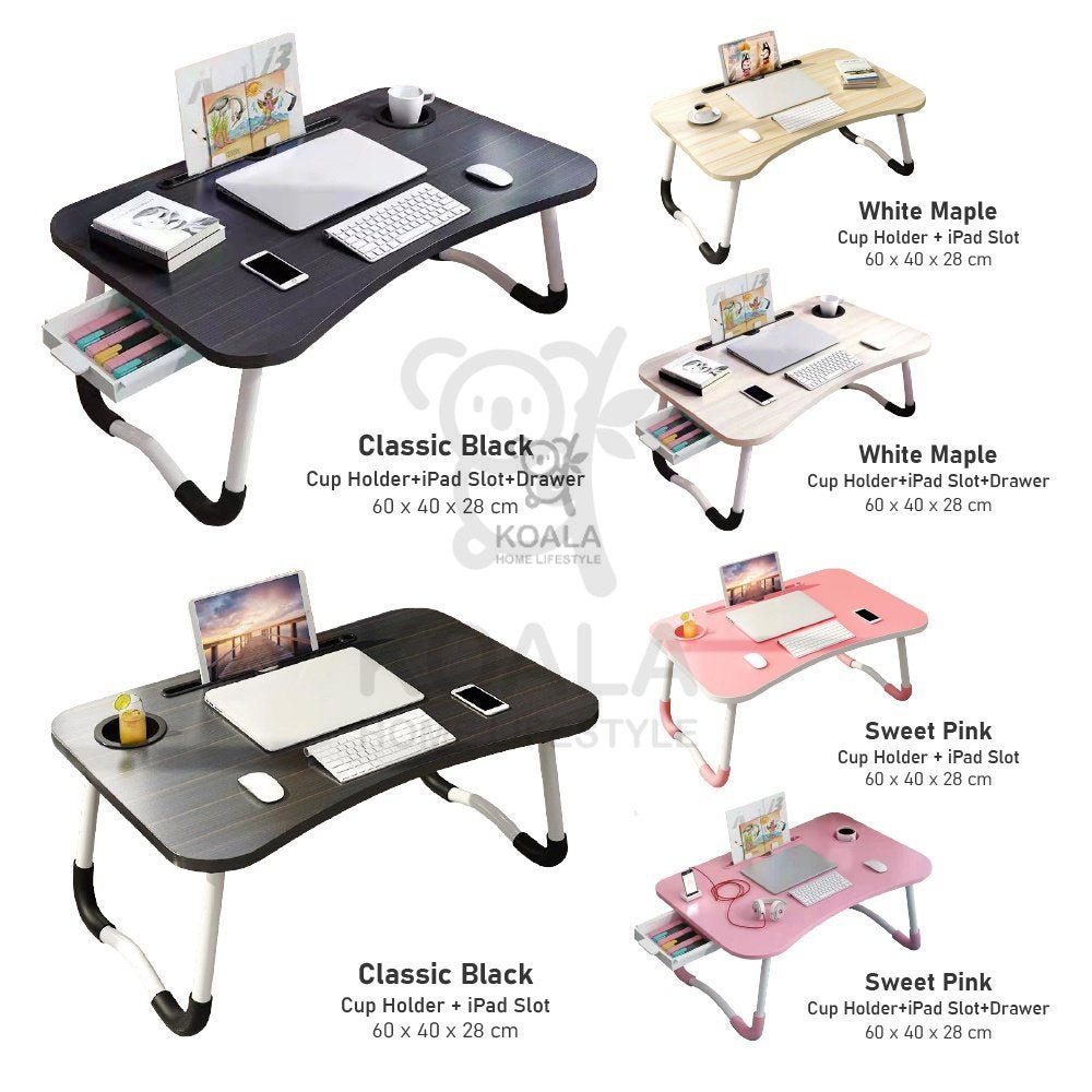 Koala Home Multi-purpose Foldable Laptop Table Lazy Table Bed Table with Tablet Holder for Work Study