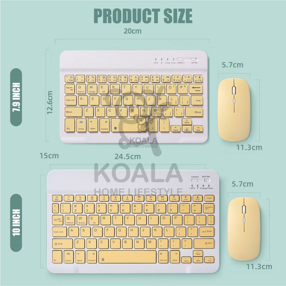 Koala Home Wireless Bluetooth Keyboard  Mouse Set mute Set Rechargeable Compatible with Phone/Tablet/iPad