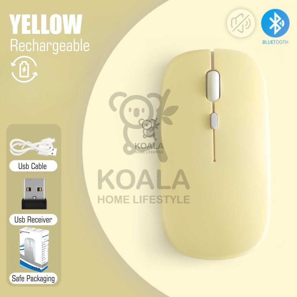 Koala Home Wireless Silent Mouse Bluetooth5.0/3.0  with 2.4GHz Macro dragon color Human body engineering  鼠标