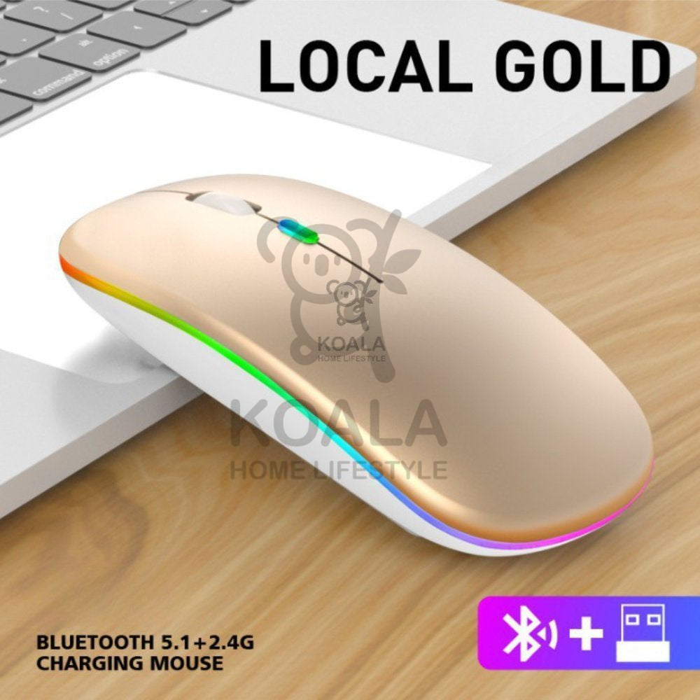 Koala Home Wireless Silent Mouse Bluetooth5.0/3.0  with 2.4GHz Macro dragon color Human body engineering  鼠标