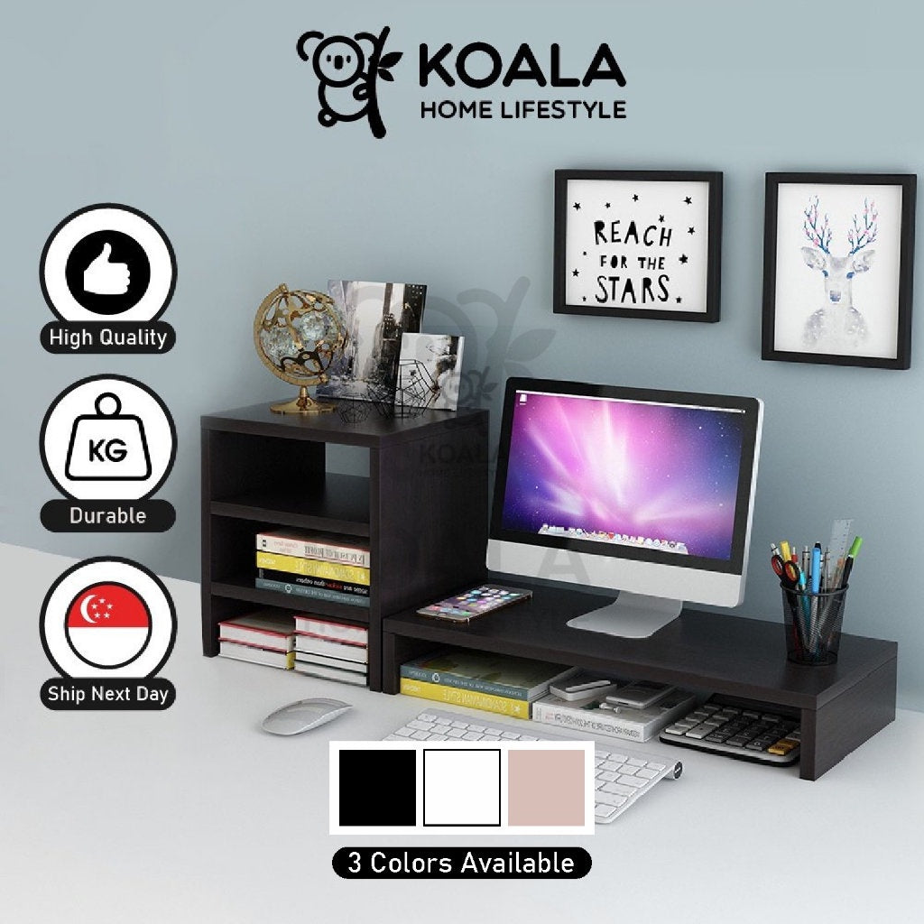 Koala Home Wooden Monitor Riser Stand/Ergonomic Laptop Stand/Desk Organizer Keyboard Storage