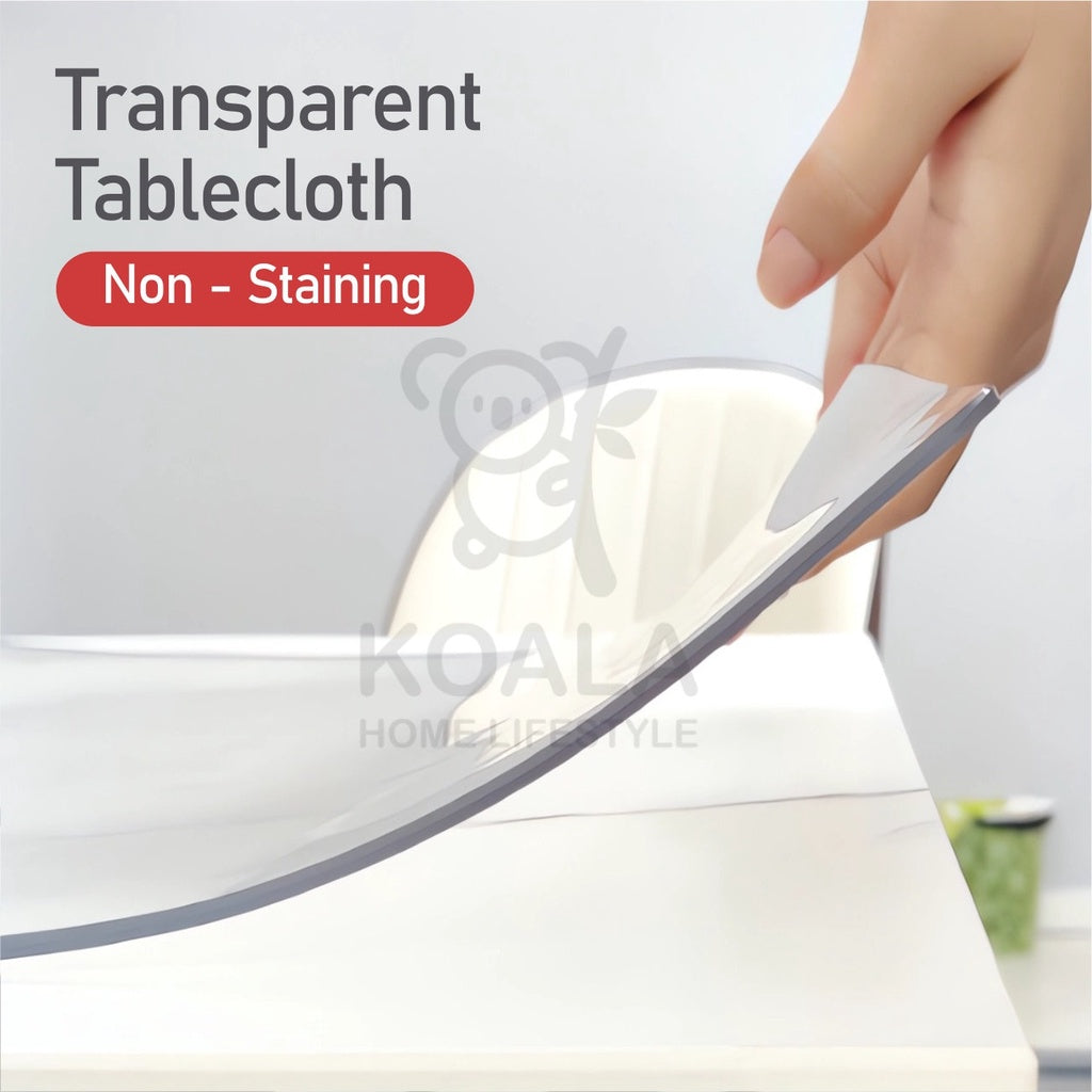 Koala Home Transparent Table Mat/Clear /PVC /Plastic/Waterproof/Desk Cover/Glass Table Mat/Table Cloths/1.5mm