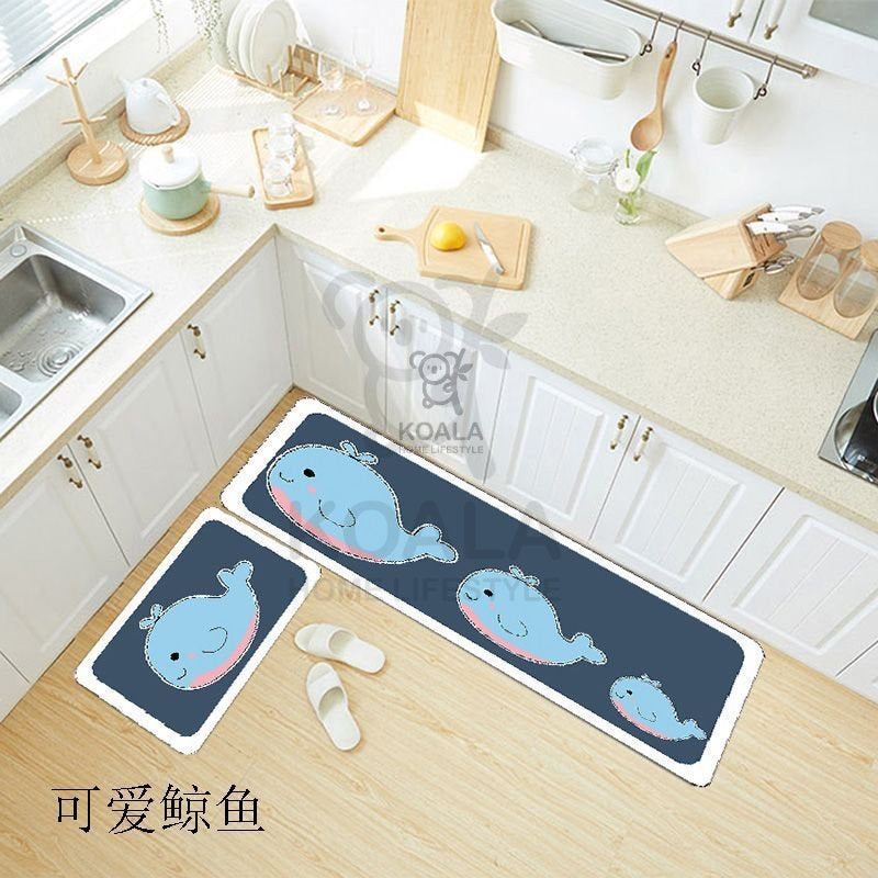 Koala Home Anti Slip Floor Mat Cartoon Geometric Nordic Carpet Bathroom/Living Room/ Kitchen/Door Mat