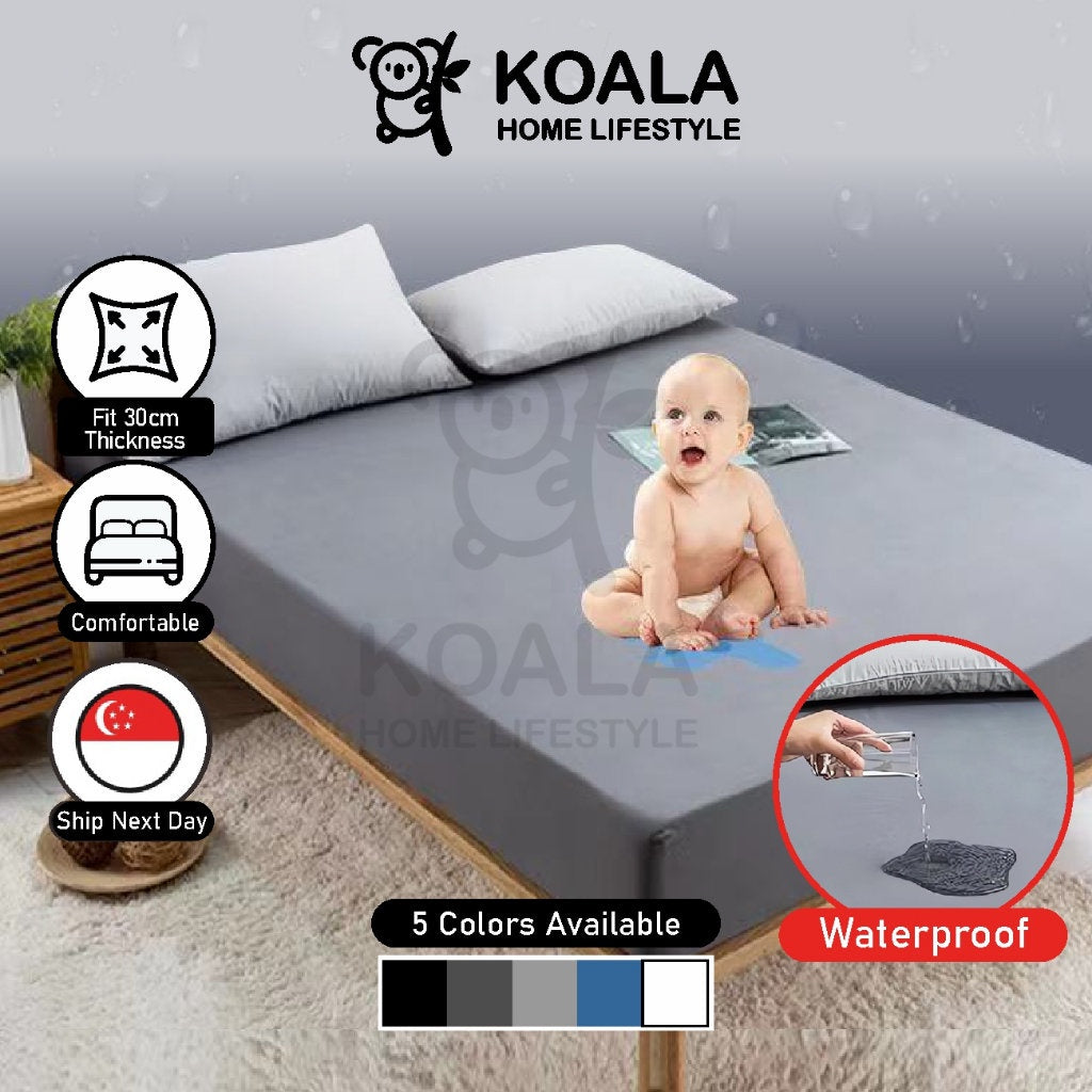 Koala Home 100% Waterproof Mattress Protector Waterproof Bedsheet Single Kids Baby Anti BacterialSheet Bed Cover