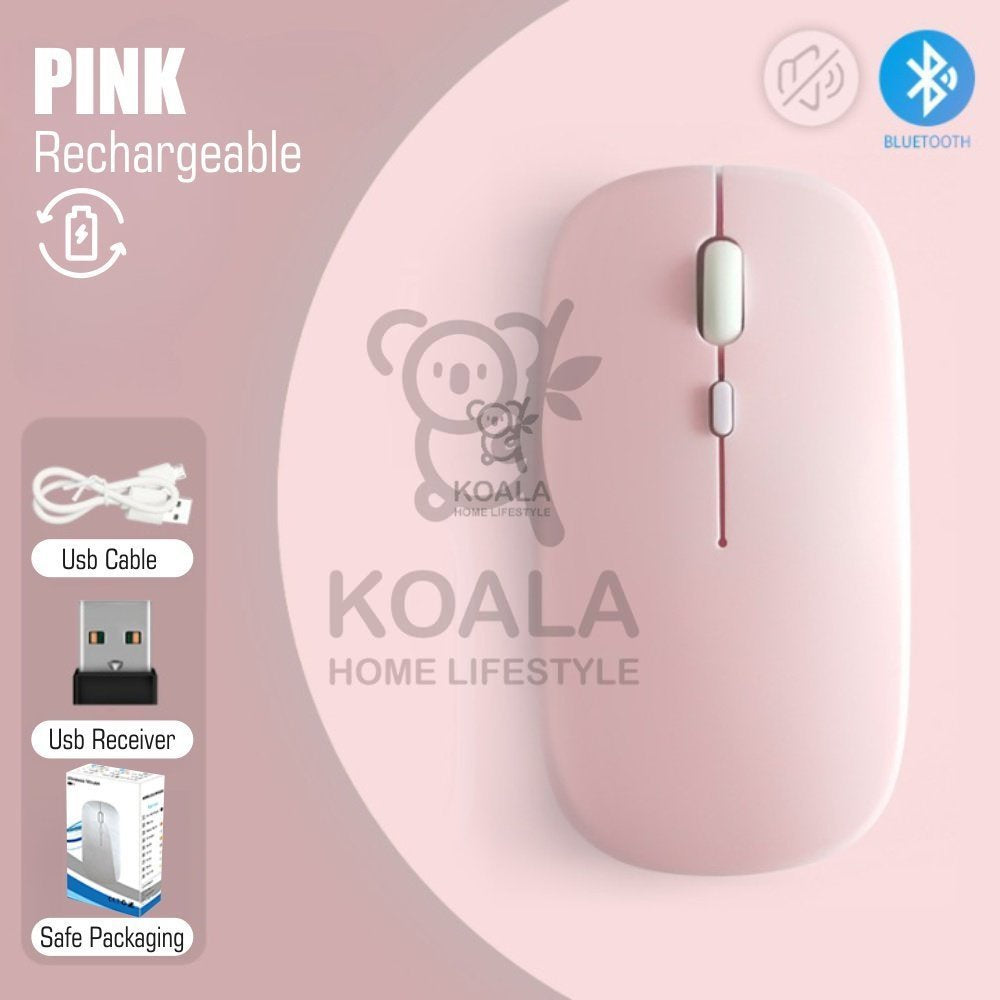 Koala Home Wireless Silent Mouse Bluetooth5.0/3.0  with 2.4GHz Macro dragon color Human body engineering  鼠标