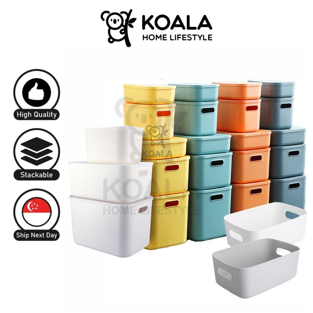 Koala Home Stackable Storage Box with lid/Large Storage Boxes/Cabinet organizer Organizer Quality Home收纳盒