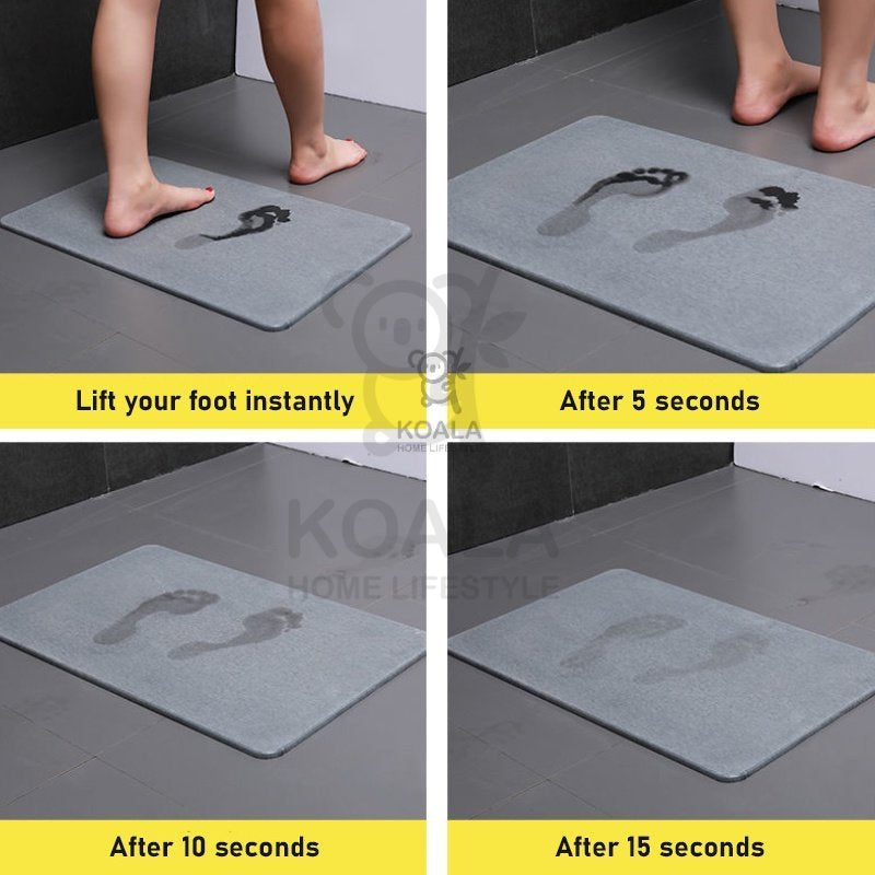 Koala Home Anti Slip Diatomite Absorbent Soft Mat / Hard Mat/Bathroom Mat/Floor Mat/Kitchen Mat Quick Dry