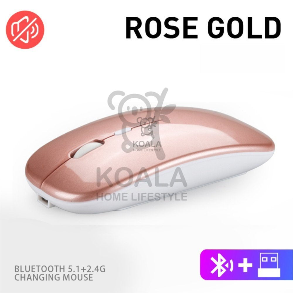 Koala Home Wireless Silent Mouse Bluetooth5.0/3.0  with 2.4GHz Macro dragon color Human body engineering  鼠标