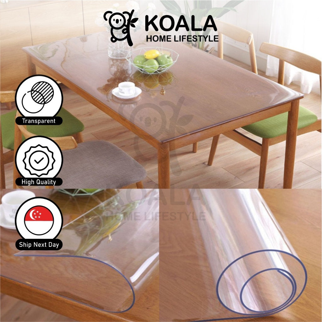 Koala Home Transparent Table Mat/Clear /PVC /Plastic/Waterproof/Desk Cover/Glass Table Mat/Table Cloths/1.5mm