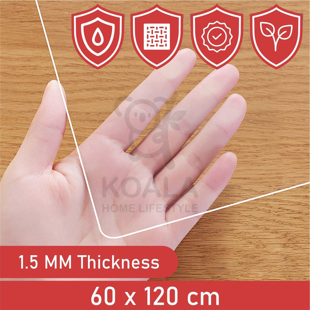 Koala Home Transparent Table Mat/Clear /PVC /Plastic/Waterproof/Desk Cover/Glass Table Mat/Table Cloths/1.5mm