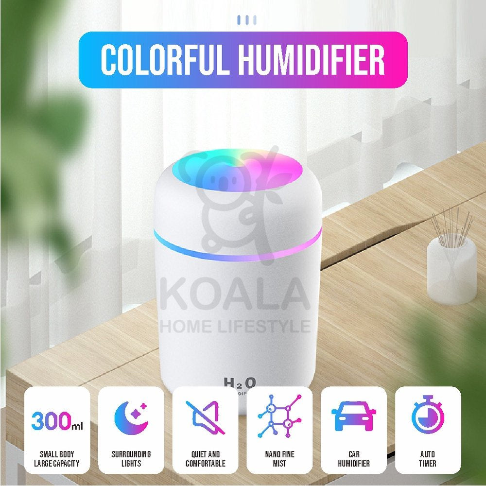 Koala Home Air Humidifier Diffuser Purifier Aromatherapy Car Humidifier 300ml LED Light Teacher's Day Gift