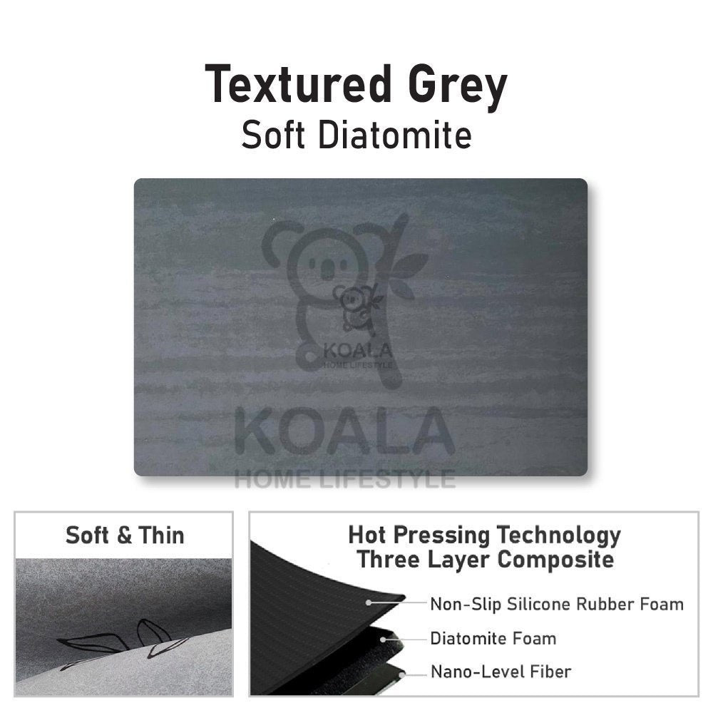 Koala Home Anti Slip Diatomite Absorbent Soft Table Mat Bathroom Mat/Floor Mat/Kitchen Mat Quick Dry