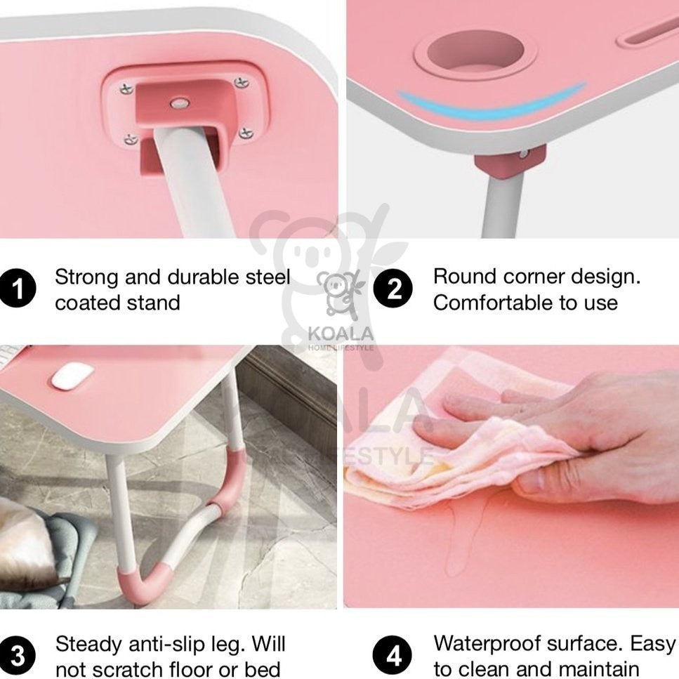 Koala Home Multi-purpose Foldable Laptop Table Lazy Table Bed Table with Tablet Holder for Work