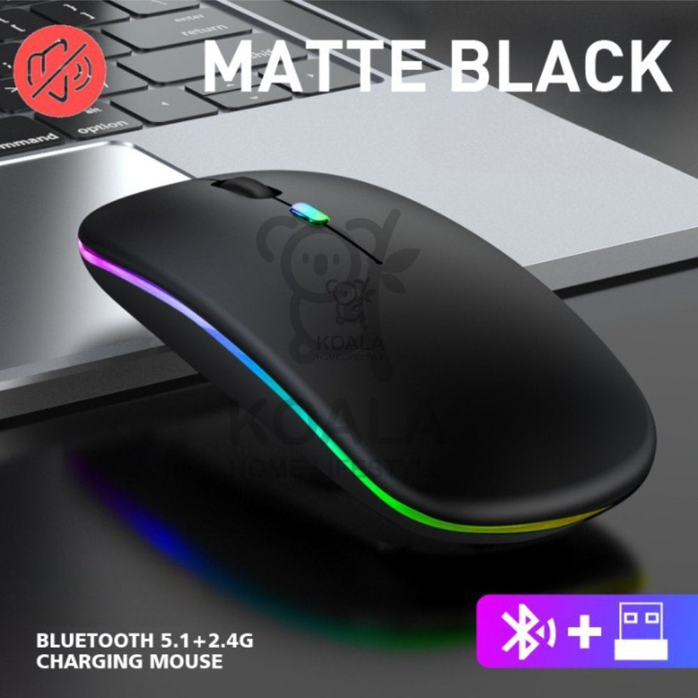 Koala Home Wireless Silent Mouse Bluetooth5.0/3.0  with 2.4GHz Macro dragon color Human body engineering  鼠标