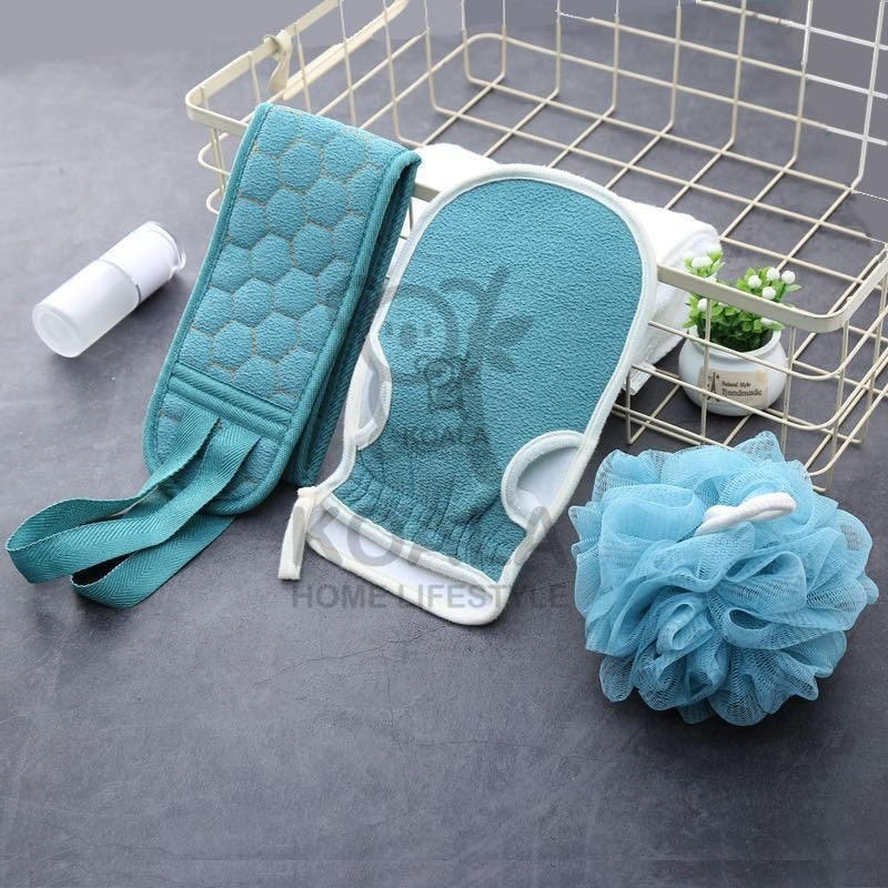 Koala Home Exfoliating Bathing Glove Bath Ball,bath Flower Back Scrub  3 Pcs/Set