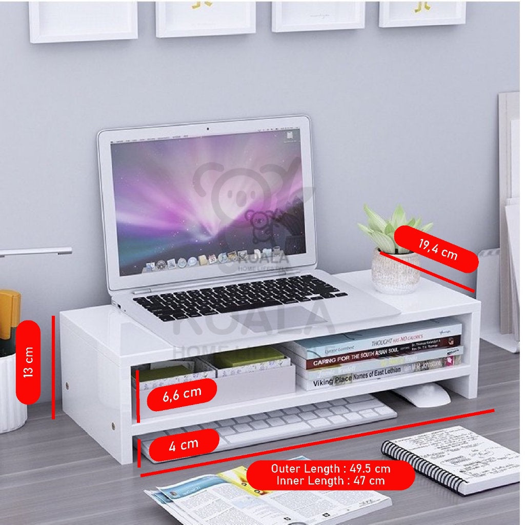 Koala Home Wooden Monitor Riser Stand/Ergonomic Laptop Stand/Desk Organizer Keyboard Storage