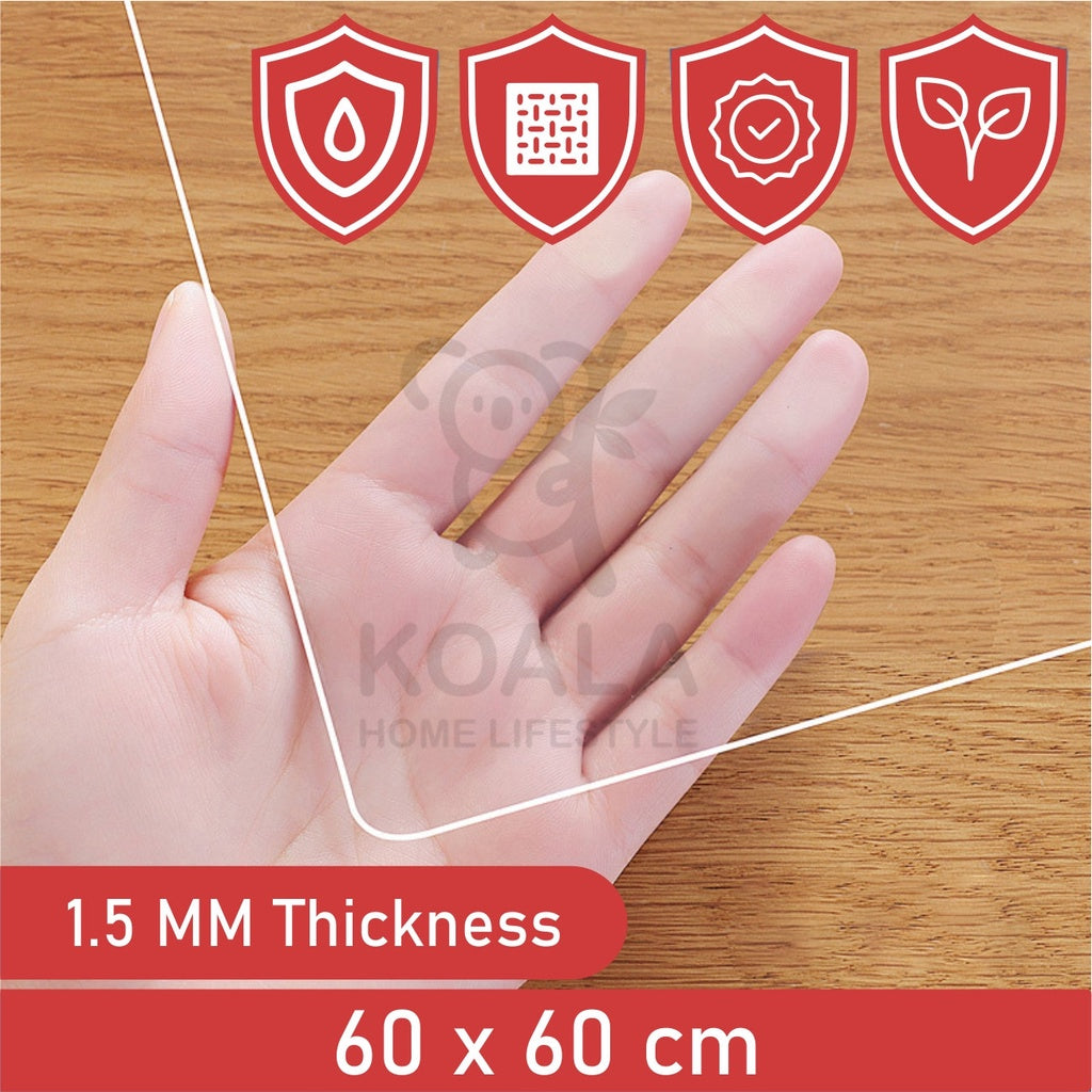 Koala Home Transparent Table Mat/Clear /PVC /Plastic/Waterproof/Desk Cover/Glass Table Mat/Table Cloths/1.5mm