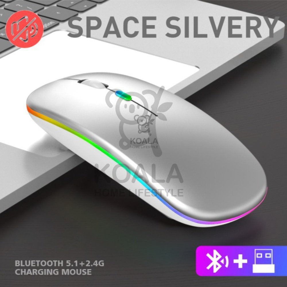 Koala Home Wireless Silent Mouse Bluetooth5.0/3.0  with 2.4GHz Macro dragon color Human body engineering  鼠标