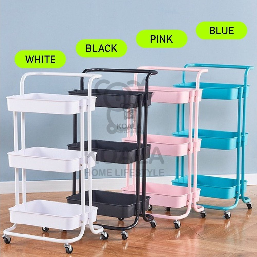 Koala Home Foldable Trolley Rack/Trolley Shelf/Kitchen Shelf Movable Storage Cart Organizer Free installation