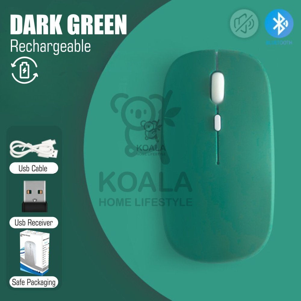 Koala Home Wireless Silent Mouse Bluetooth5.0/3.0  with 2.4GHz Macro dragon color Human body engineering  鼠标