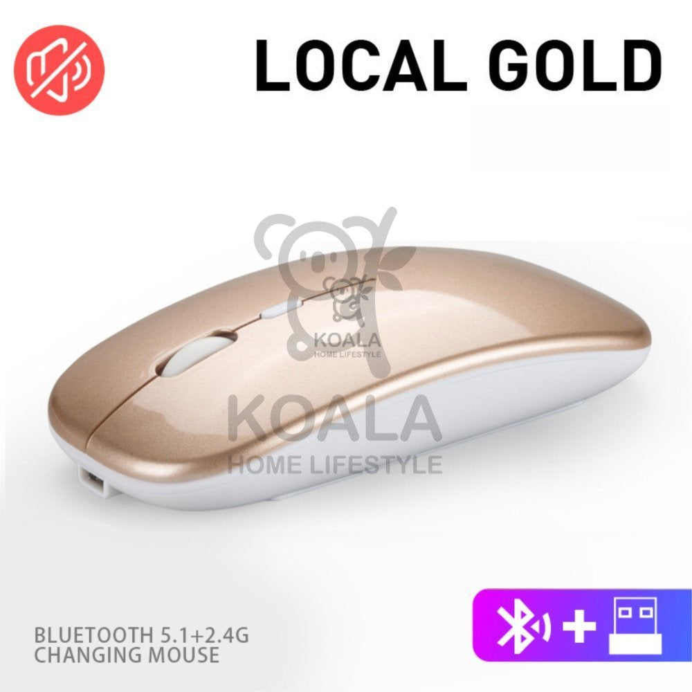 Koala Home Wireless Silent Mouse Bluetooth5.0/3.0  with 2.4GHz Macro dragon color Human body engineering  鼠标