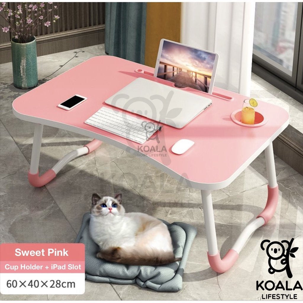 Koala Home Multi-purpose Foldable Laptop Table Lazy Table Bed Table with Tablet Holder for Work Study