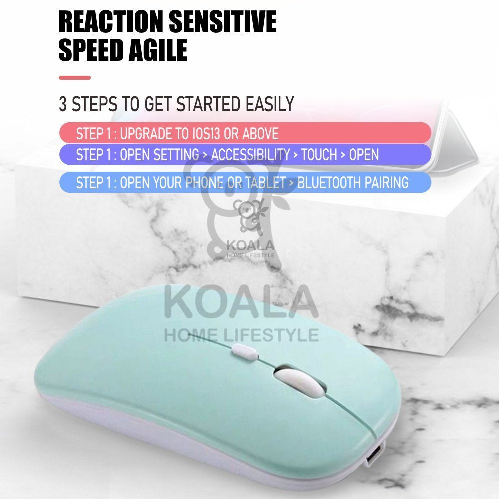 Koala Home Wireless Silent Mouse Bluetooth5.0/3.0  with 2.4GHz Macro dragon color Human body engineering  鼠标